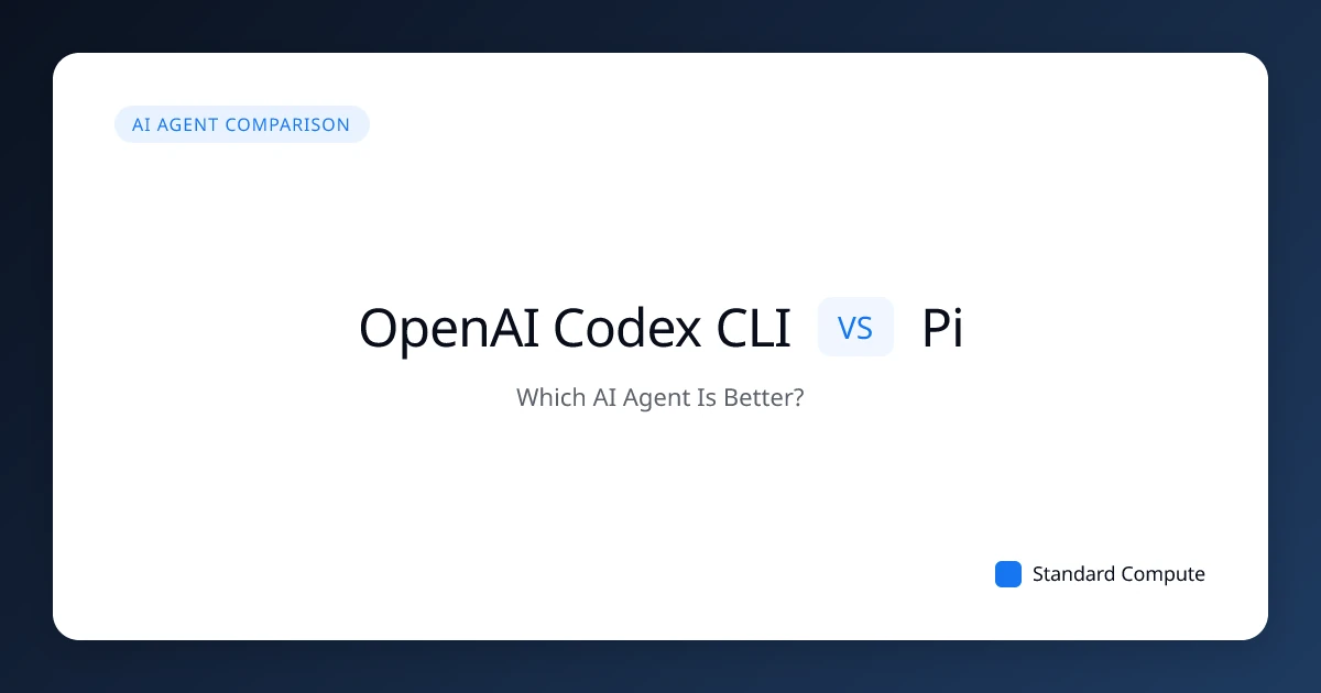 OpenAI Codex CLI vs Pi (pi.dev) — Which AI Agent Is Better? (2026) | Standard Compute