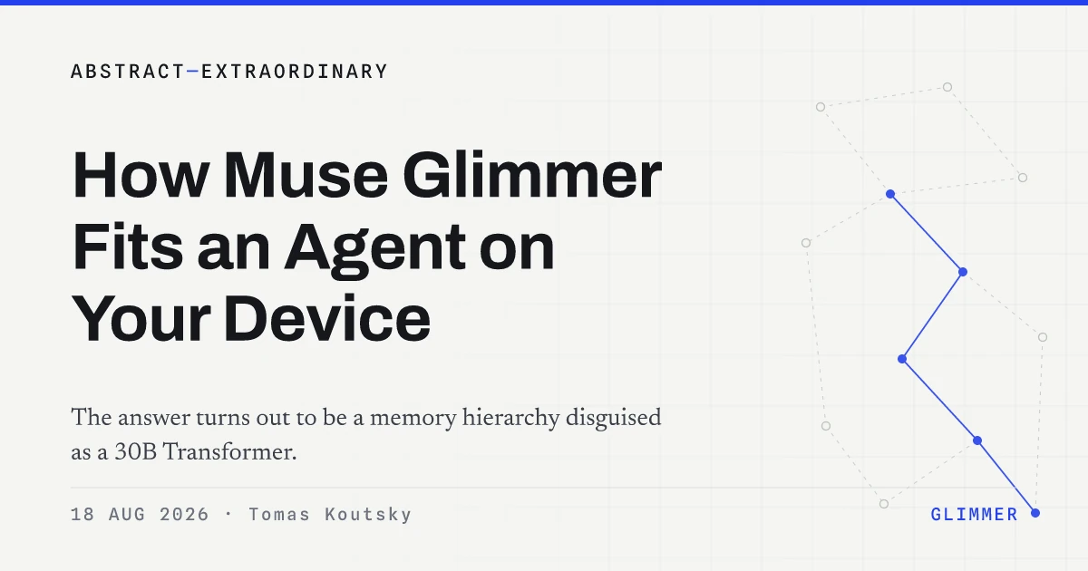 Muse Glimmer is a memory hierarchy disguised as a 30B Transformer