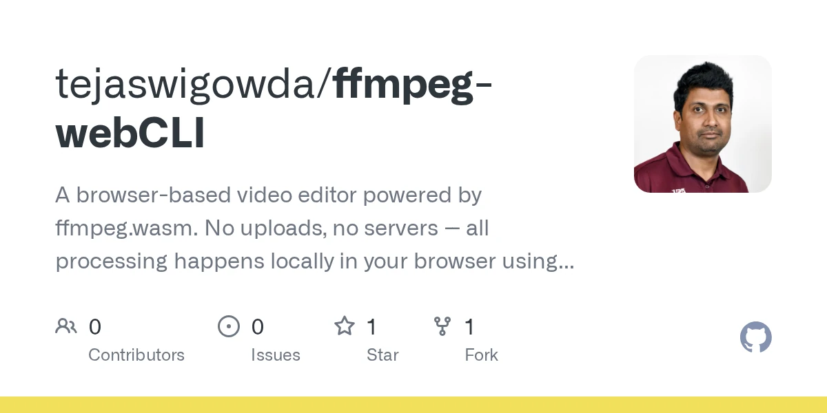 Show HN: FFmpeg WebCLI – Full FFmpeg in Browser, Offline PWA, No Uploads(WASM)