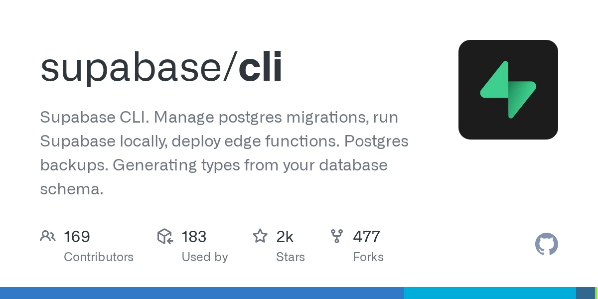 GitHub - supabase/cli: Supabase CLI. Manage postgres migrations, run ...