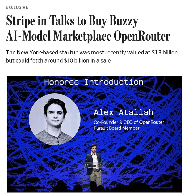 Stripe in talks to buy OpenRouter for about $10B