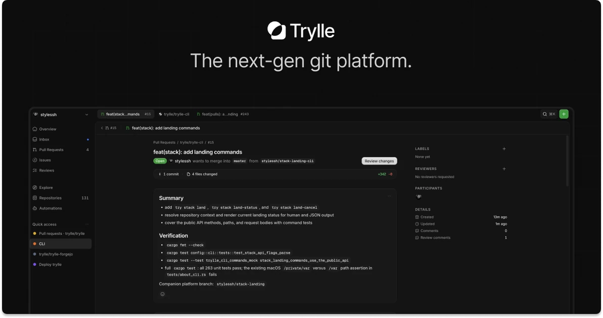 Show HN: Trylle – The Next-Gen Git Platform for Modern Teams