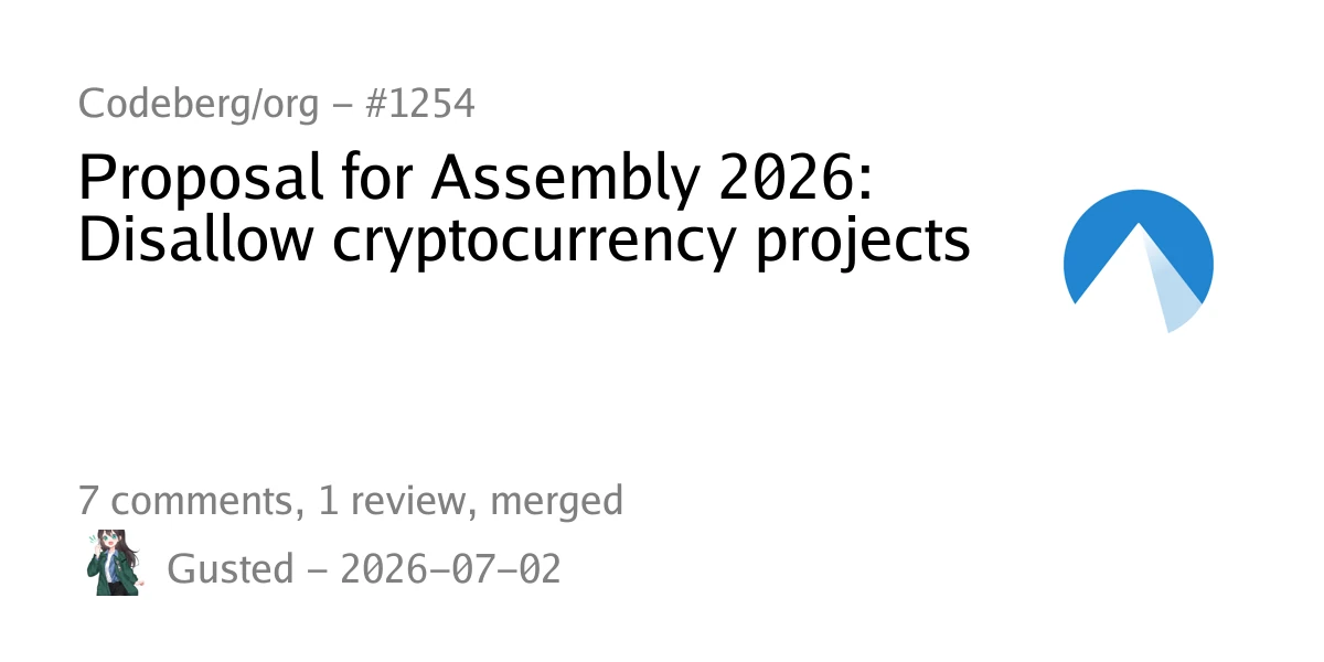 Codeberg Bans Cryptocurrency Projects