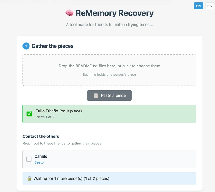 ReMemory - Protect your files with people you trust