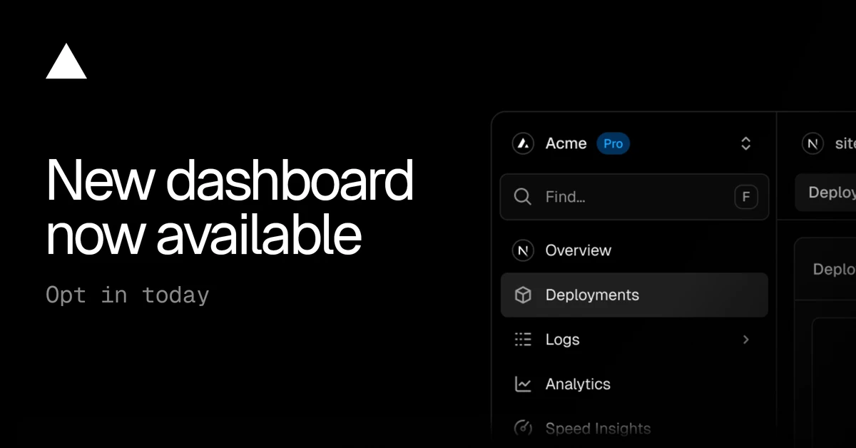 New dashboard navigation available - Vercel