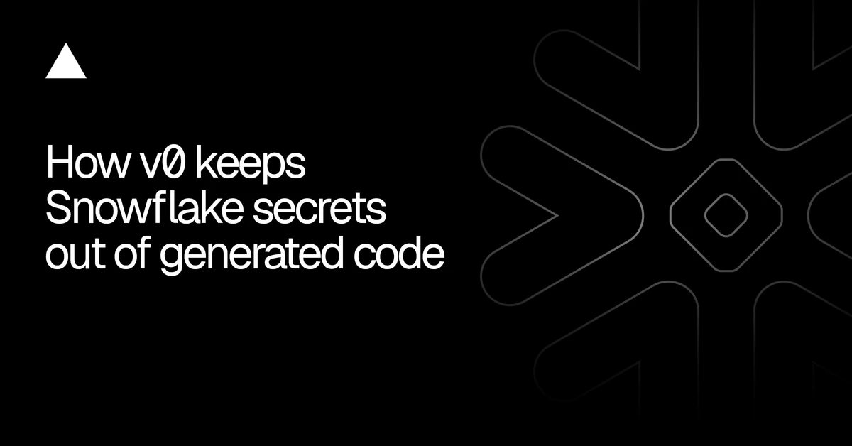 How v0 authenticates to Snowflake without exposing the user's OAuth token