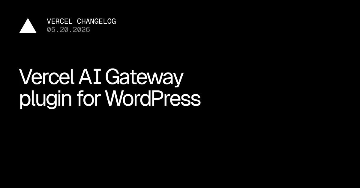 Vercel AI Gateway plugin for WordPress