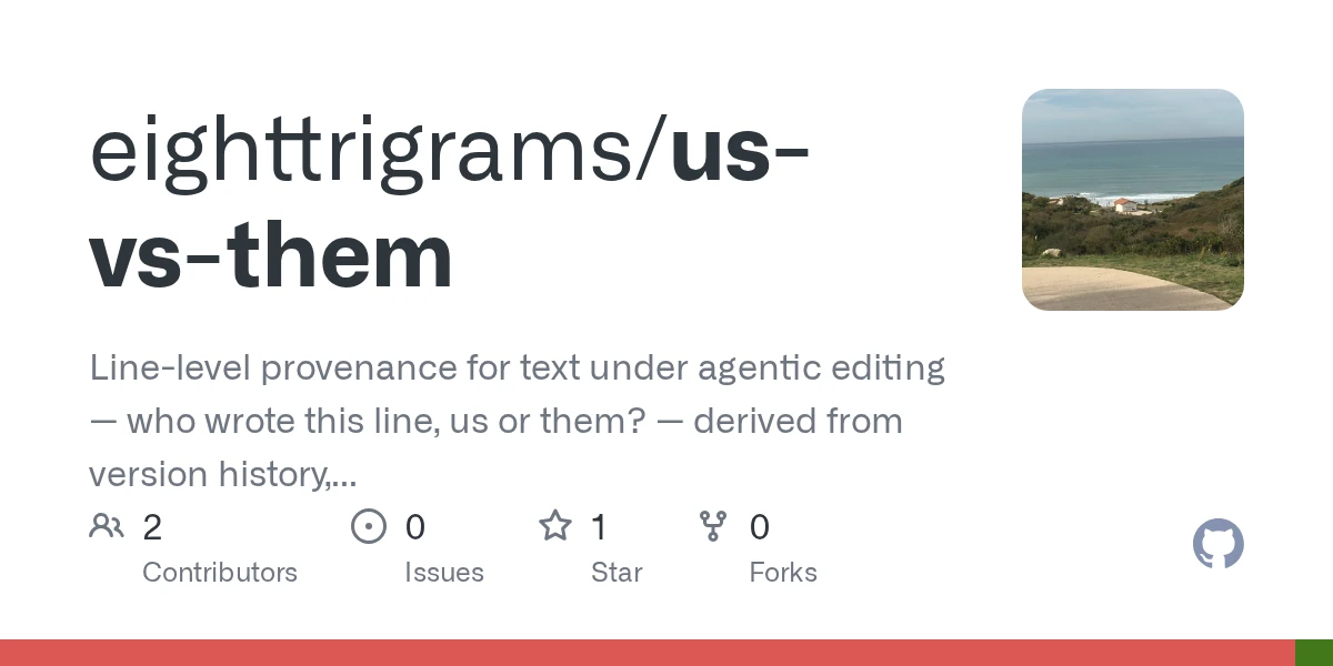 Human vs. AI – Diff-based line-level provenance for text under agentic editing