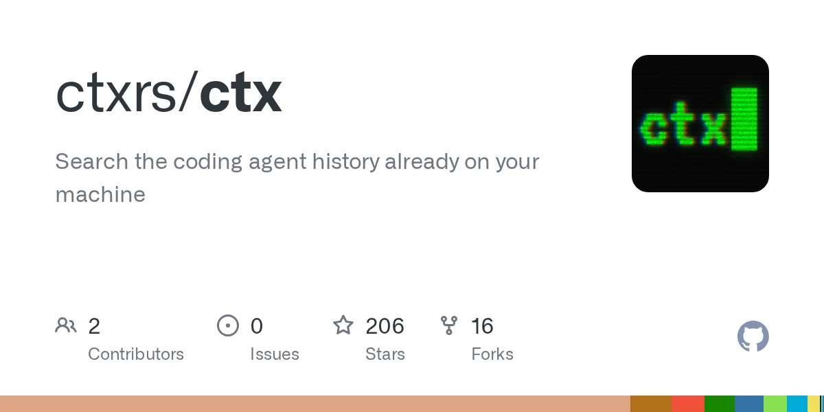 Show HN: ctx – Search the coding agent history already on your machine