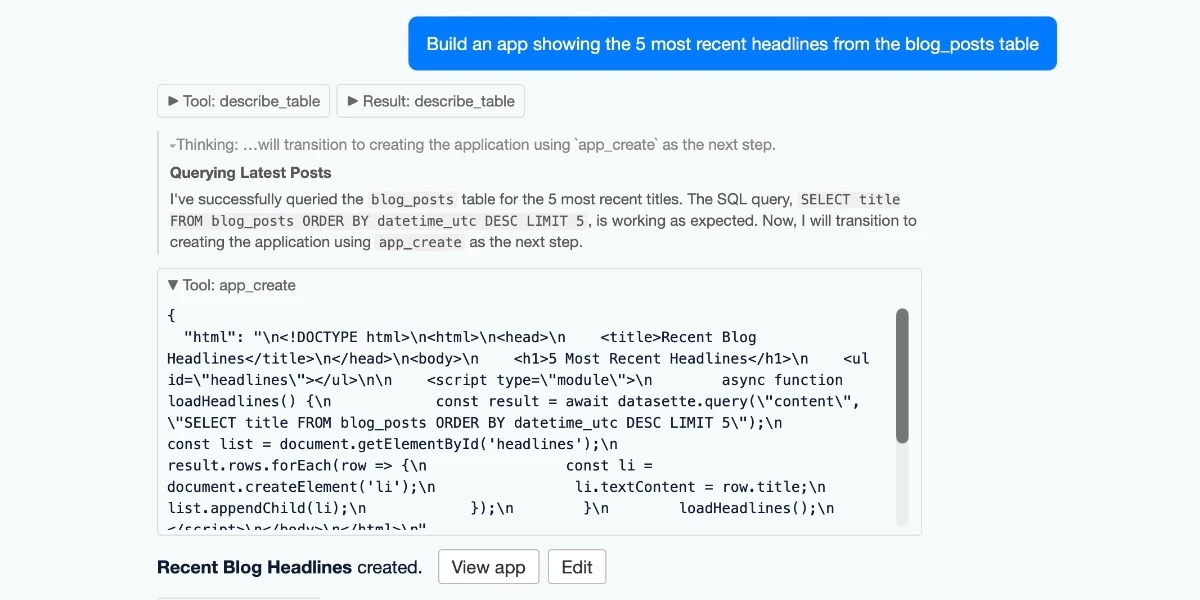Datasette Apps: Host custom HTML applications inside Datasette
