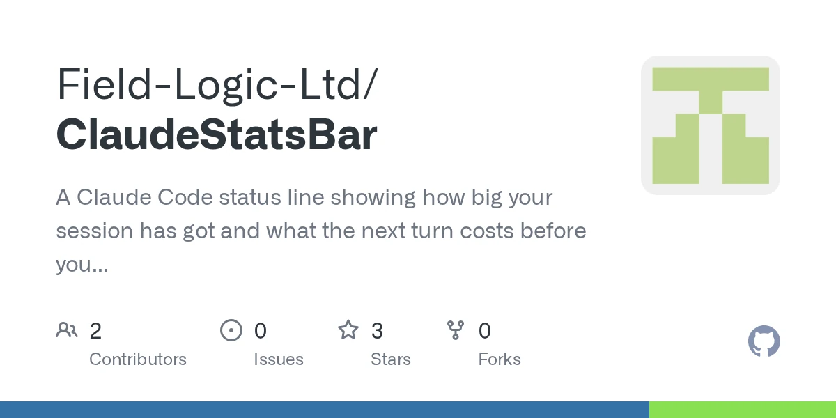 Show HN: ClaudeStatsBar: your session is 486k deep and nothing told you