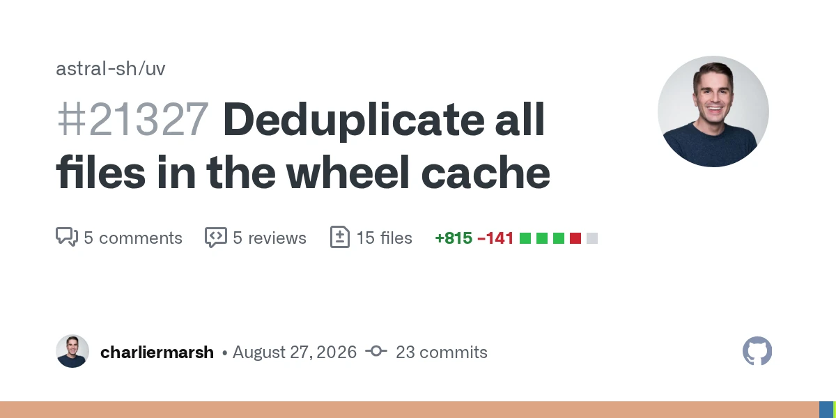uv: Deduplicate all files in the wheel cache