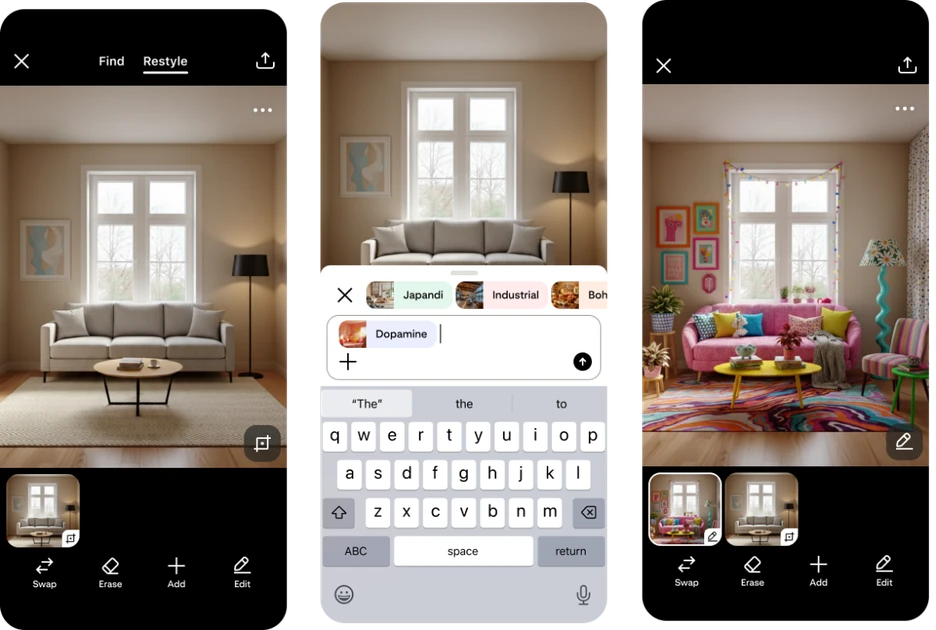 Pinterest teases a new ‘Restyle’ feature that lets you redesign your room with AI