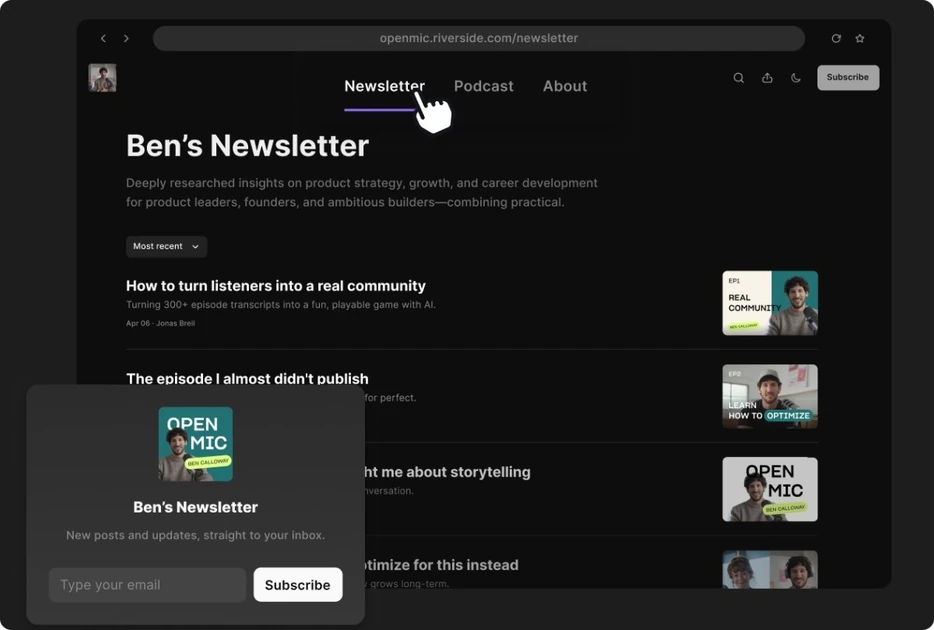 Podcasting platform Riverside enters the newsletter publishing game