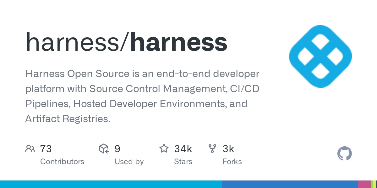 GitHub - harness/harness: Harness Open Source is an end-to-end developer platform with Source Control Management, CI/CD Pipelines, Hosted Developer Environments, and Artifact Registries.