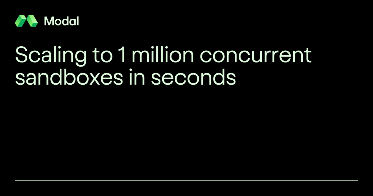 Scaling to 1M concurrent sandboxes in seconds