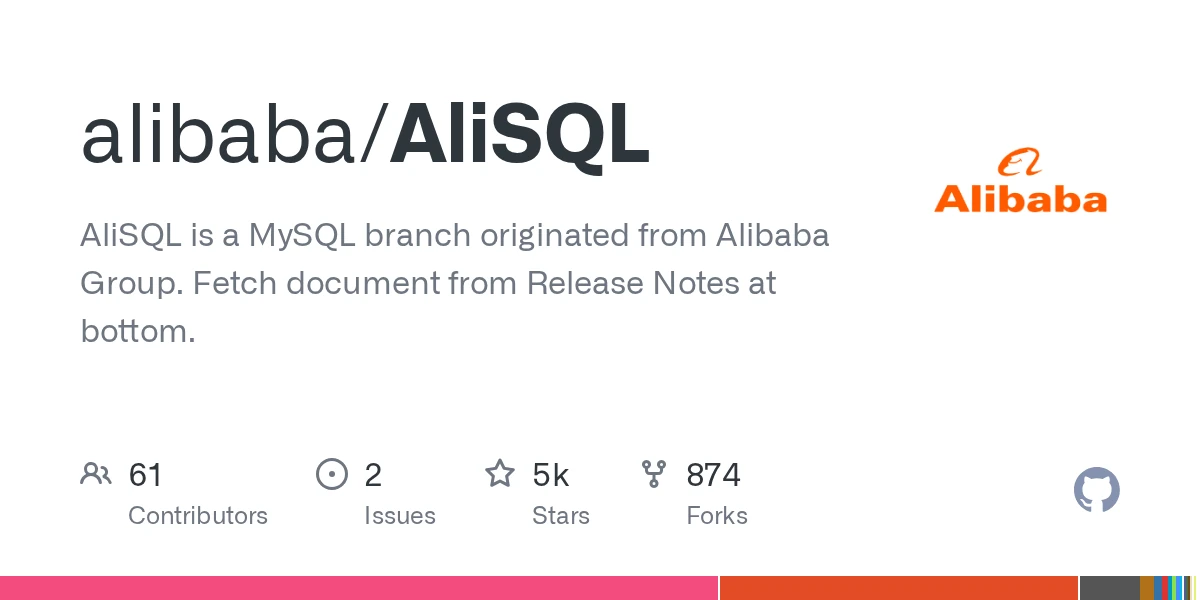 GitHub - alibaba/AliSQL: AliSQL is a MySQL branch originated from Alibaba Group. Fetch document from Release Notes at bottom.