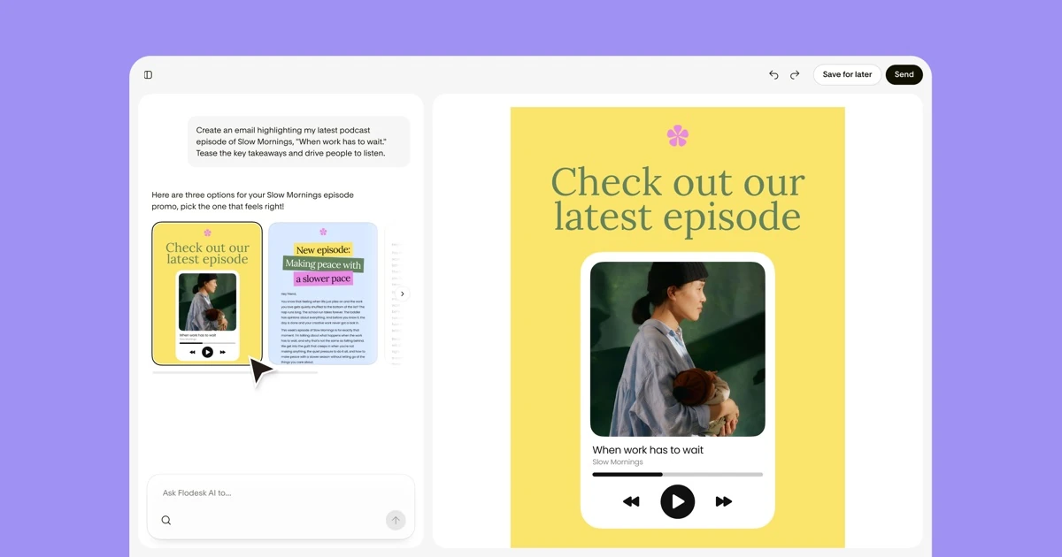 Flodesk Studio: AI email design, built by real designers