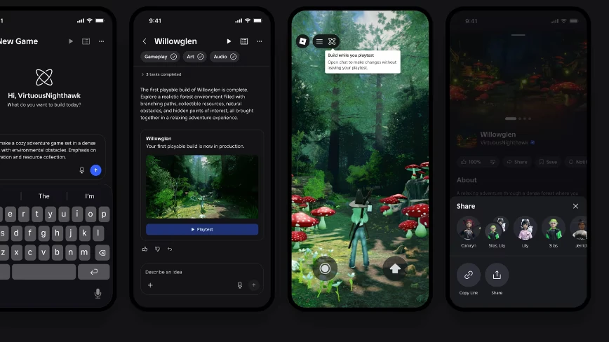 Roblox launches Build, a mobile tab that turns text prompts into playable games