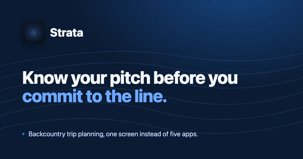 Strata – An app that talks me out of dying outdoors