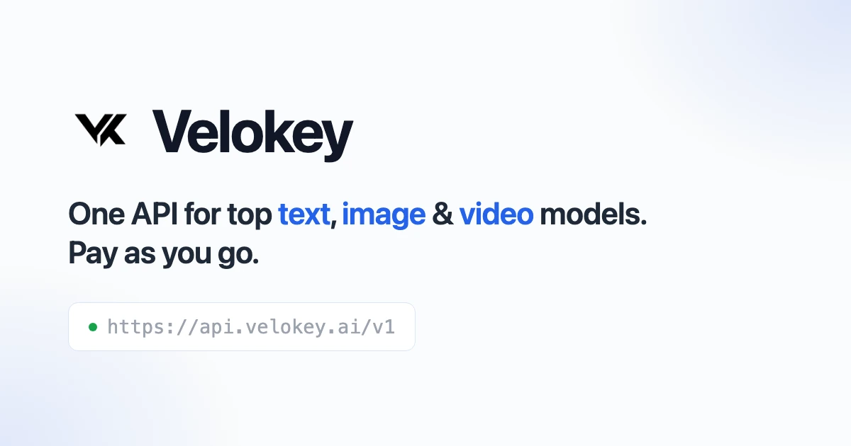 AI Model API Pricing Comparison — 100+ LLM, Image & Video Models | Velokey