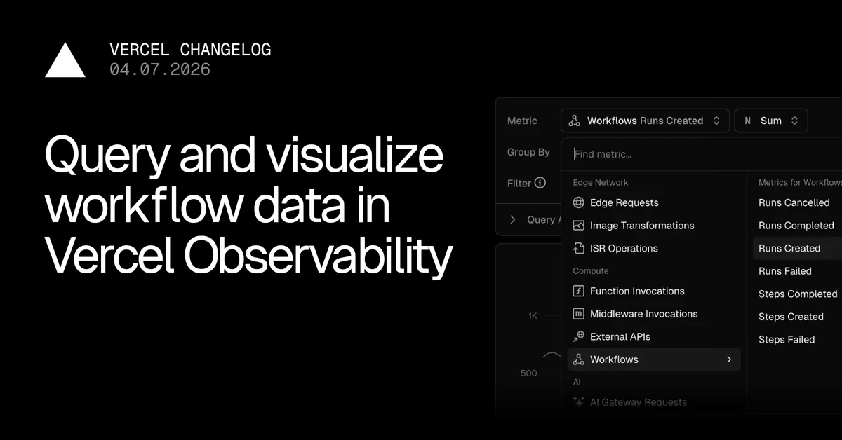 Query and visualize workflow data in Vercel Observability - Vercel – Vercel