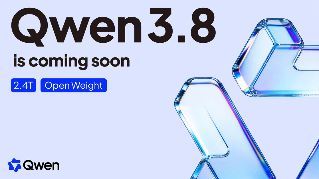 Qwen3.8 is launching and going open-weight soon