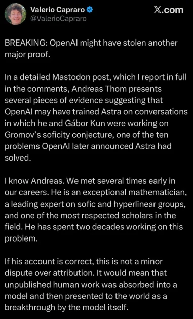 Another researcher says OpenAI trained on conversations, then claimed breakthrou