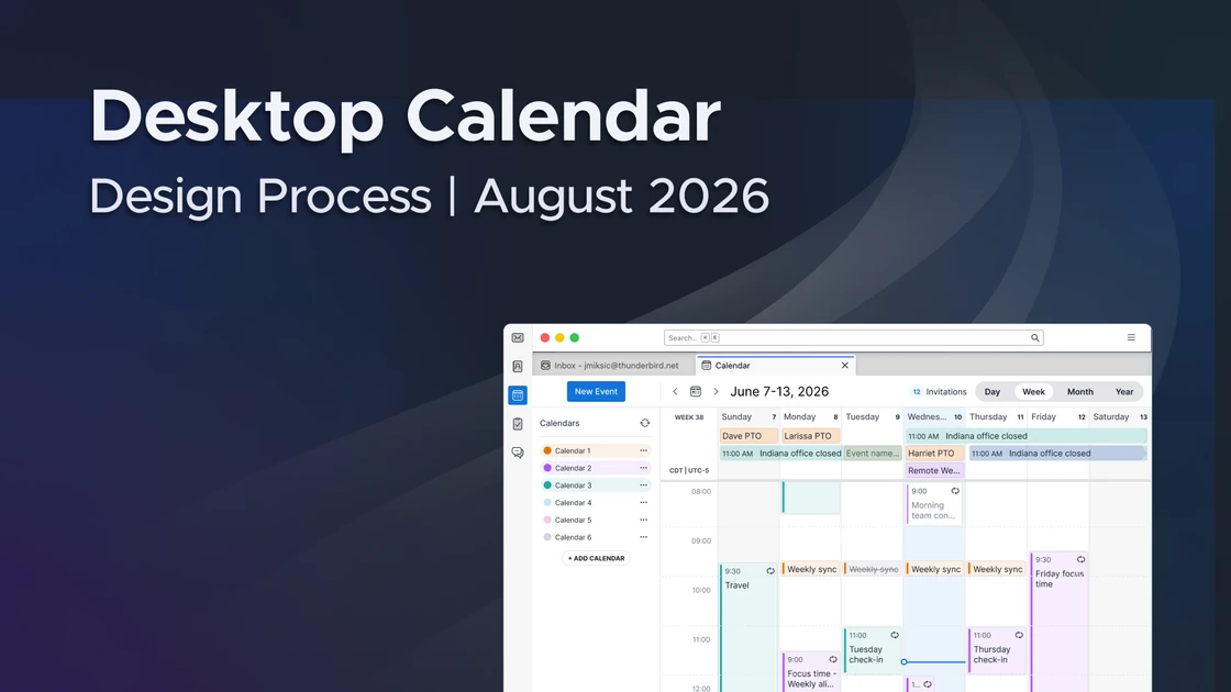 Thunderbird's Desktop Calendar Visual Redesign