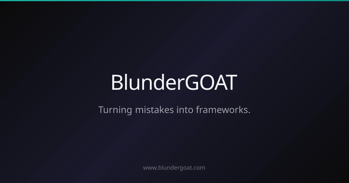 BlunderGOAT - Turning Mistakes into Frameworks