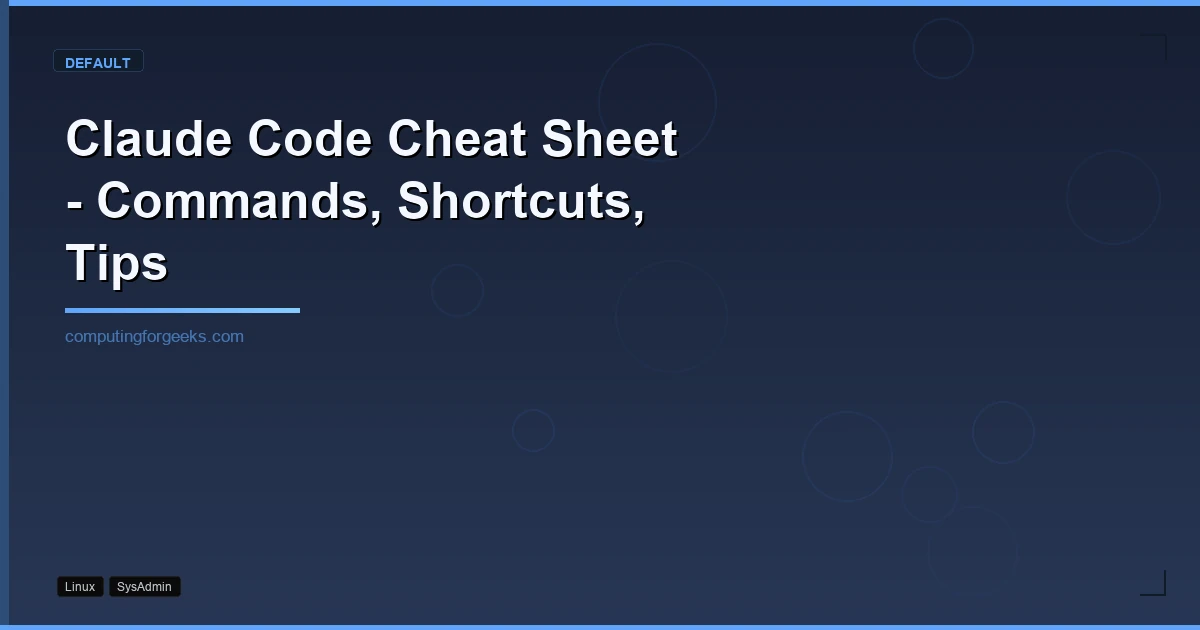Claude Code Cheat Sheet - Shortcuts, Commands, Tips [2026]