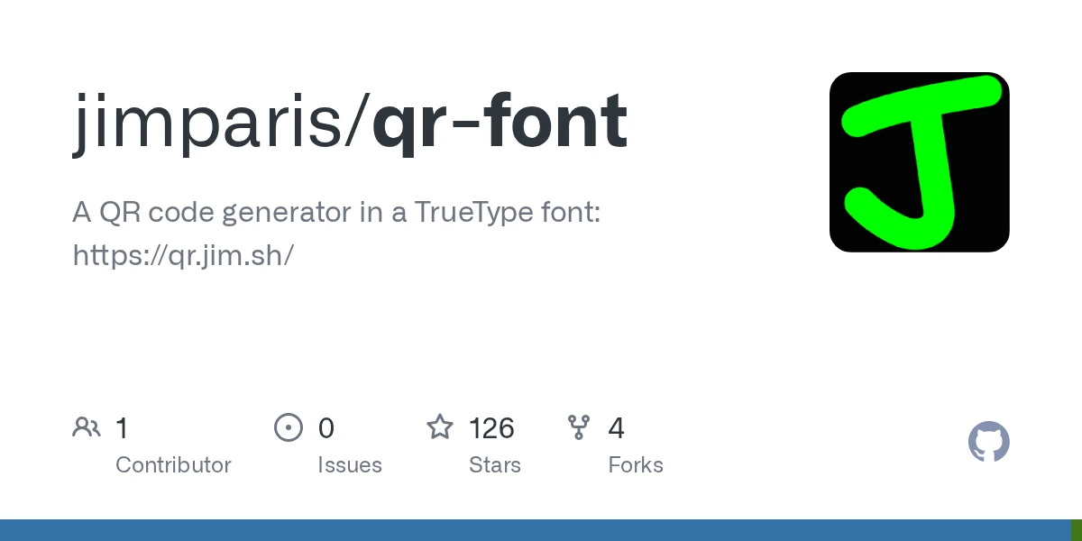 Jim's TrueType QR Code Font