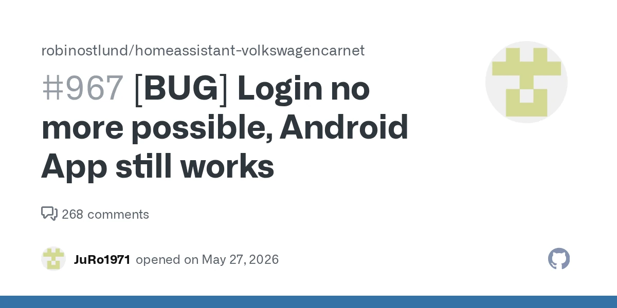 Volkswagen blocks Home Assistant by requiring client assertion