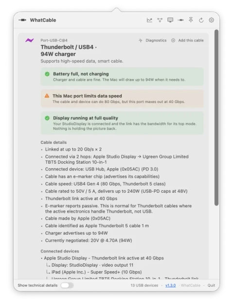 WhatCable: Know what your USB-C cable can do
