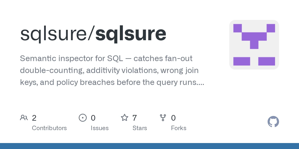 Show HN: Sqlsure – deterministic semantic checks for AI-generated SQL