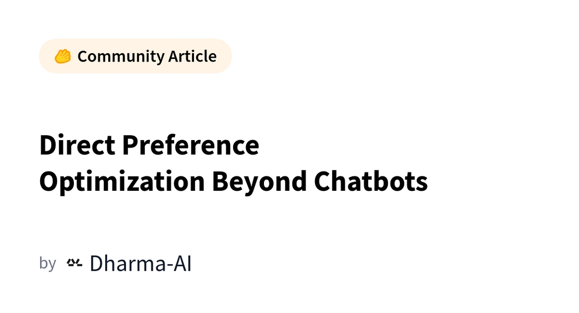 Direct Preference Optimization Beyond Chatbots