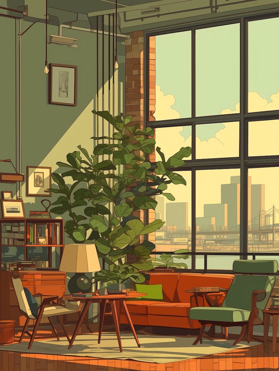 cozy interior illustration
